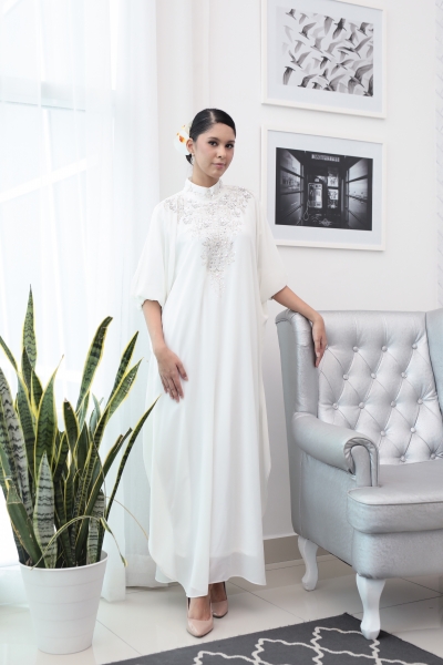 KAFTAN DRESS PURNAMA - WHITE 